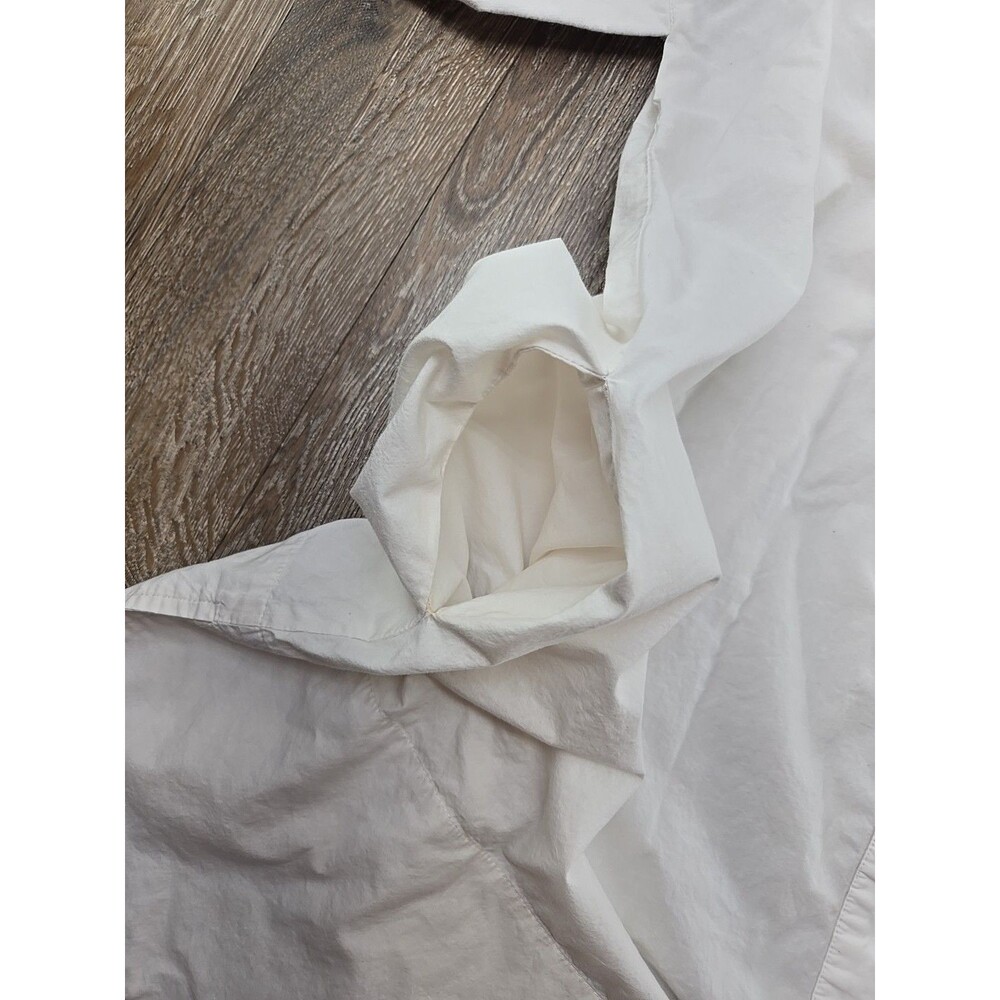 Julia Armory Women's Medium Ivory Shirt Dress Tunic Cotton Button Front Pockets - Picture 5 of 14